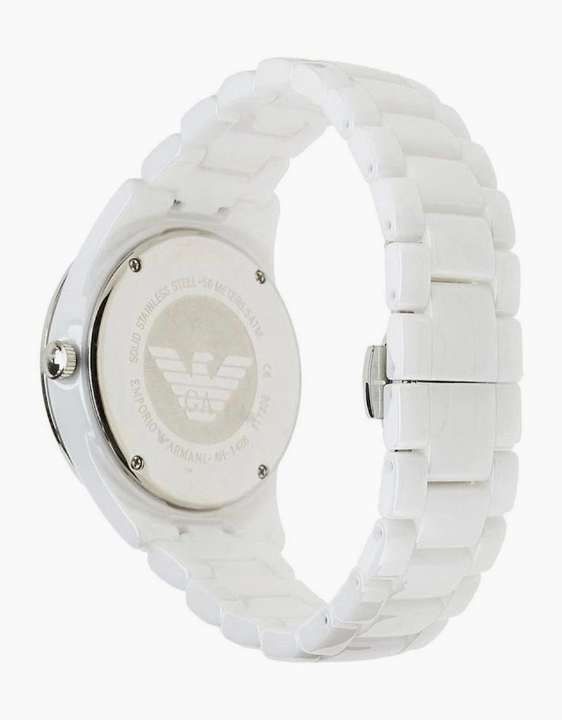 Emporio Armani AR1456 White Crystal Ceramic Ladies Watch