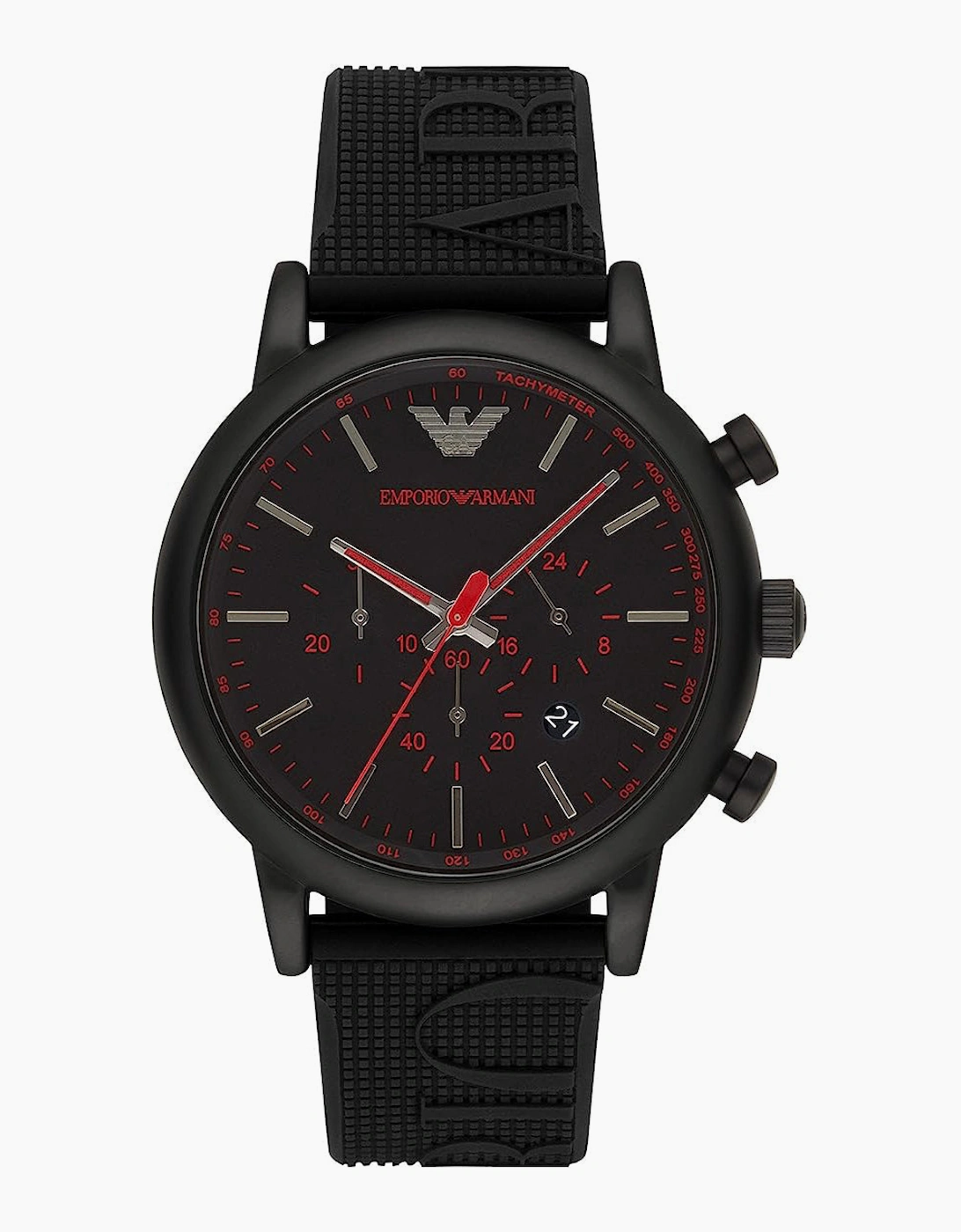 Emporio Armani AR11024 Luigi Black Rubber Chronograph Men's Watch