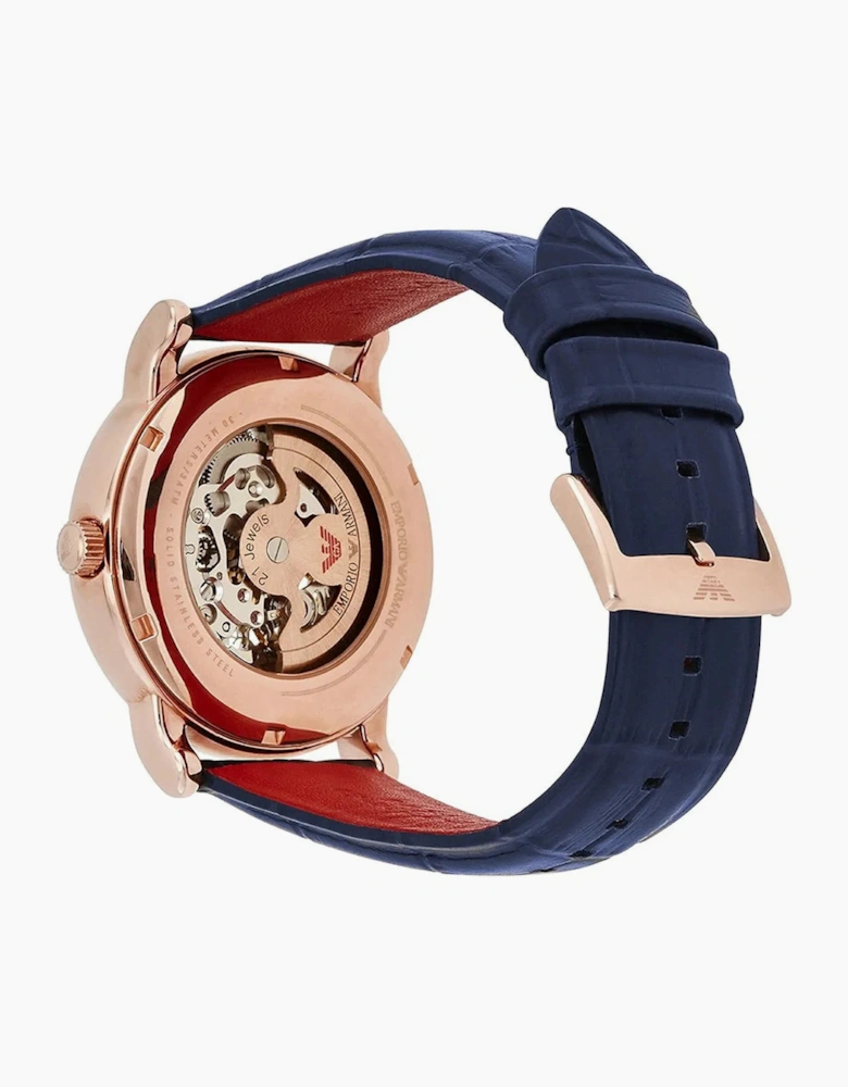Emporio Armani  AR60009 Navy Blue Leather Men's Watch