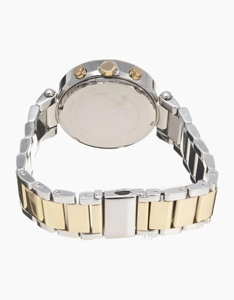 Michael Kors Designer Ladies Parker Silver & Rose Gold Chronograph Watch MK5820