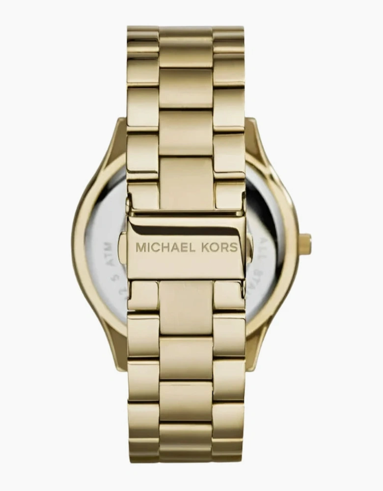 Michael Kors Ladies Slim Runway Gold Watch MK3435