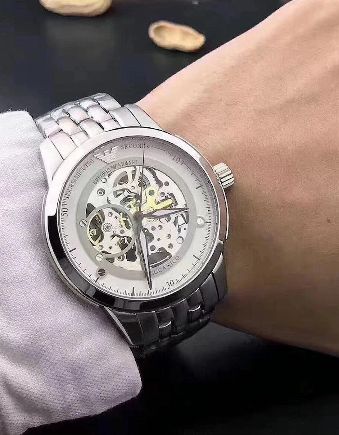 Emporio Armani AR4626 Meccanico Silver Men's Watch