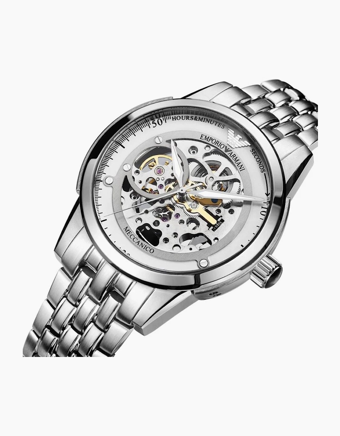 Emporio Armani AR4626 Meccanico Silver Men's Watch