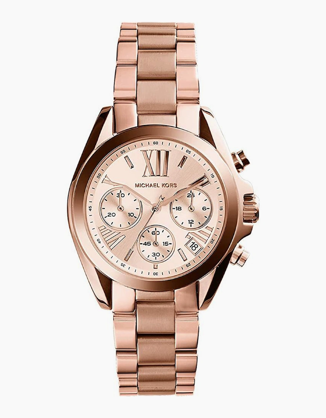 Women's Michael Kors MK5799 Bradshaw Mini Rose Gold Chronograph Ladies Watch - Rose Gold Tone