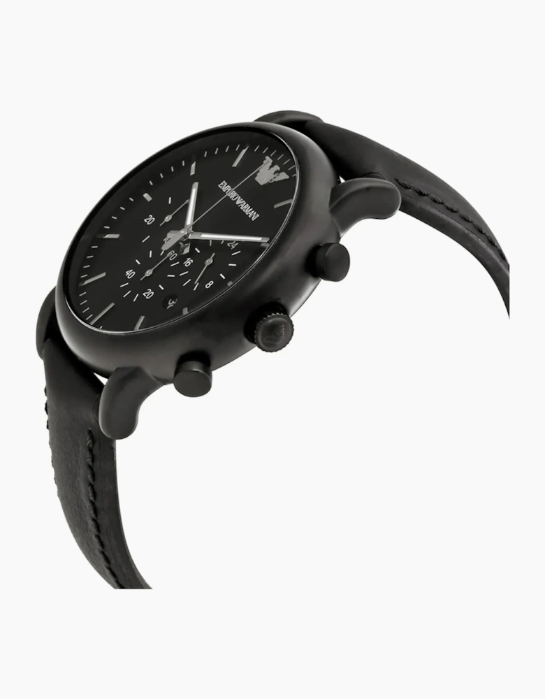 Emporio Armani AR1970 Luigi Black Leather Chronograph Men's Watch