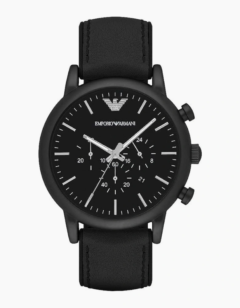 Emporio Armani AR1970 Luigi Black Leather Chronograph Men's Watch