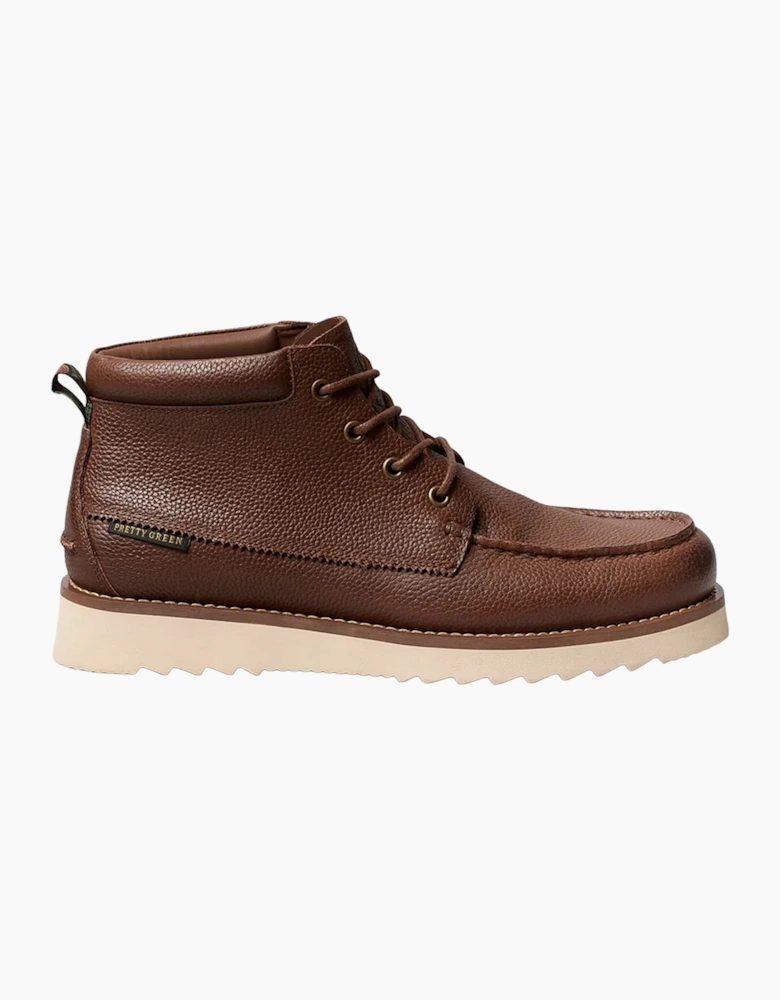 Pretty Green Ashby Boot Tumbled Leather TAN