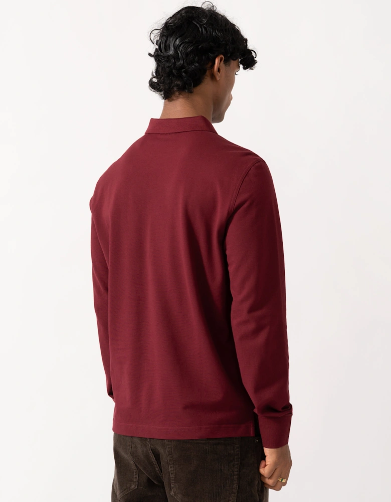 GANT Mens Regular Fit Long Sleeve Shield Logo Pique Rugger - 676 Deep Grape Wine