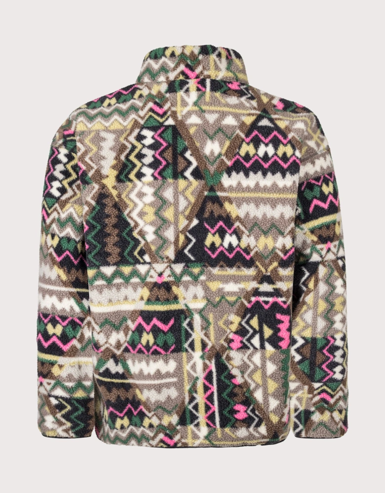Regular Fit Helvetia II Printed Half Snap Fleece
