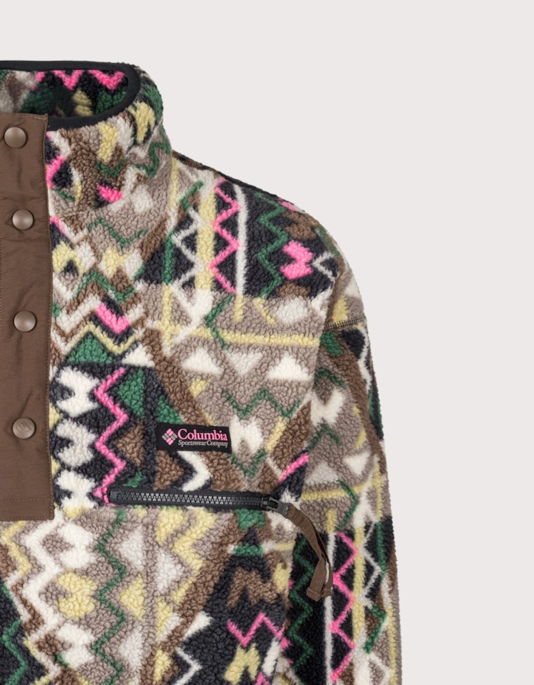 Regular Fit Helvetia II Printed Half Snap Fleece
