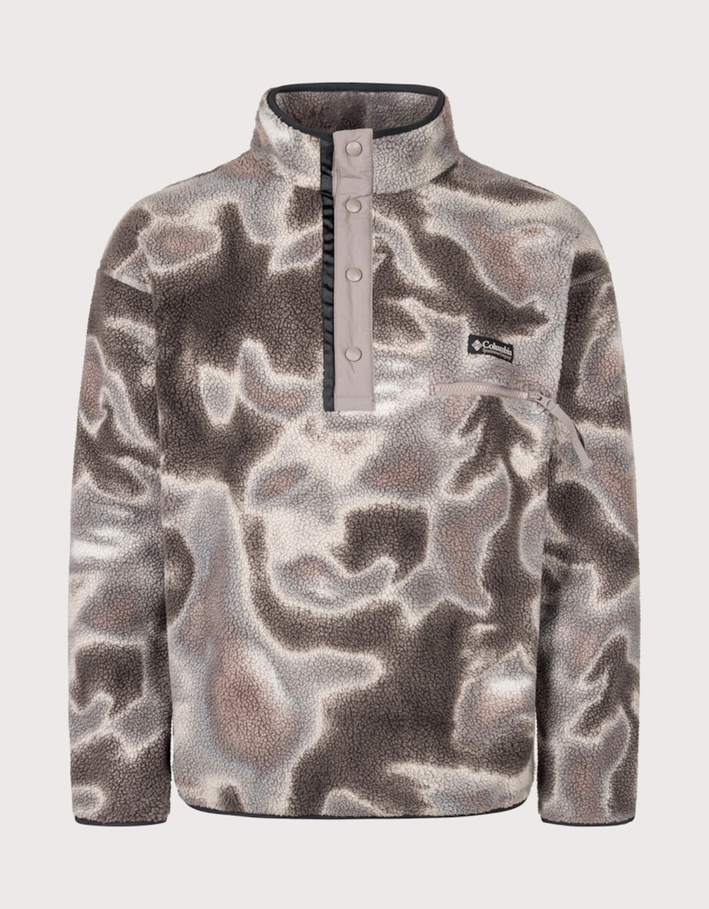 Regular Fit Helvetia II Printed Half Snap Fleece