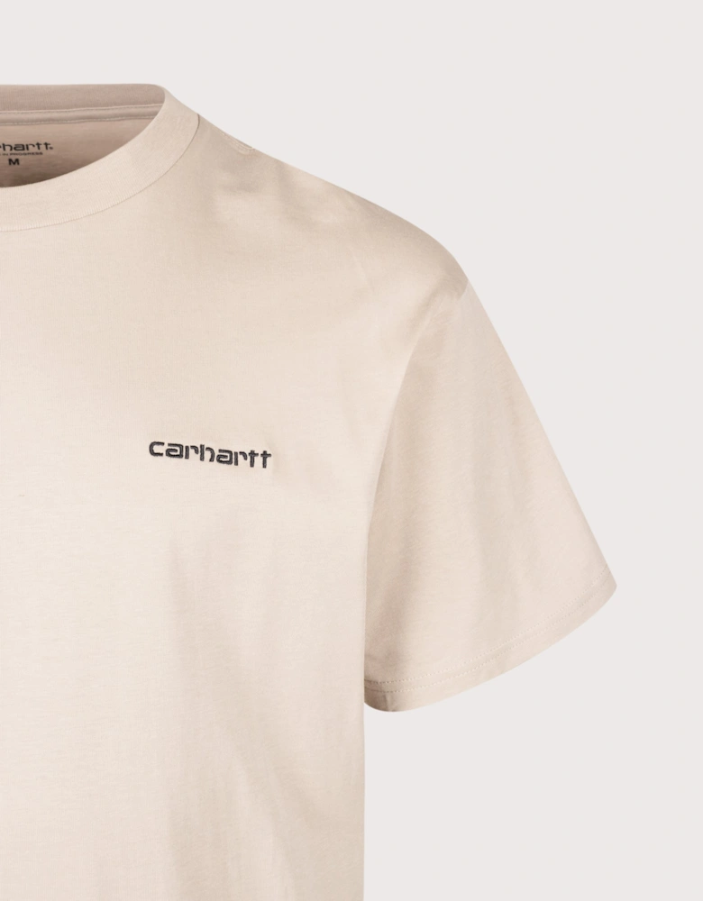Loose Fit Script Embroidery T-Shirt