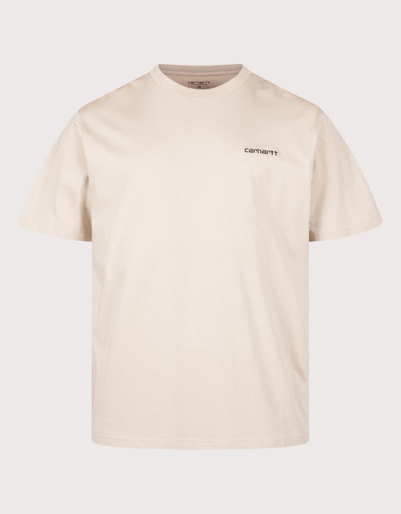 Loose Fit Script Embroidery T-Shirt