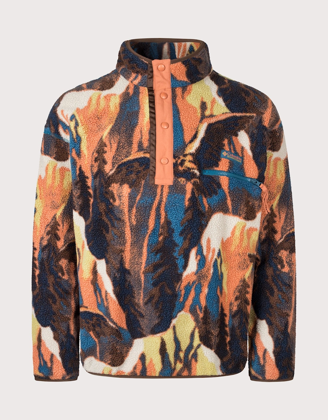 Regular Fit Helvetia II Printed Half Snap Fleece