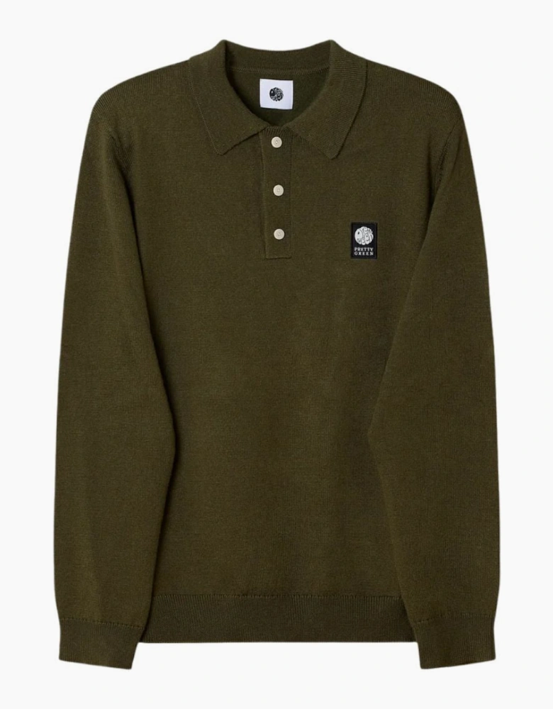 Pretty Green Merino Blend Khaki Polo