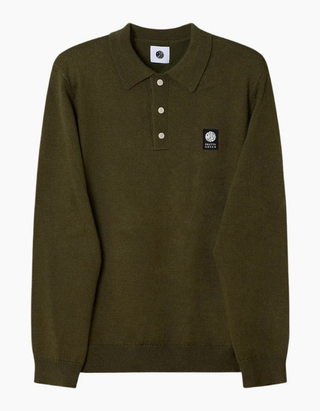 Pretty Green Merino Blend Khaki Polo