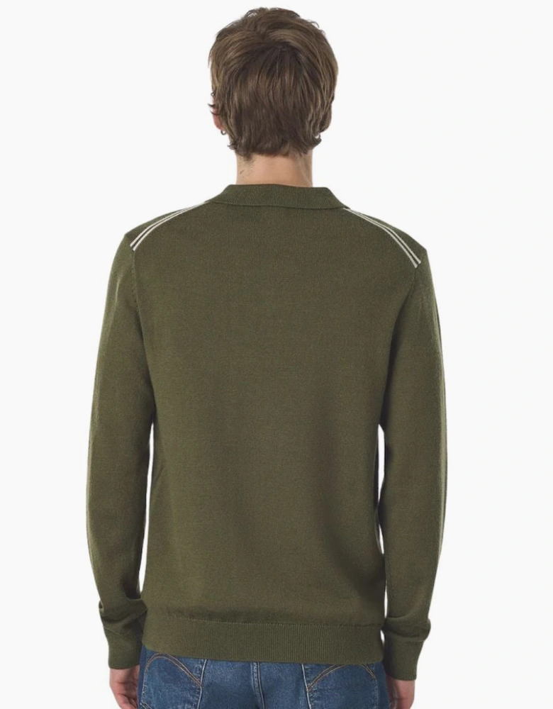 Pretty Green Merino Blend Khaki Polo