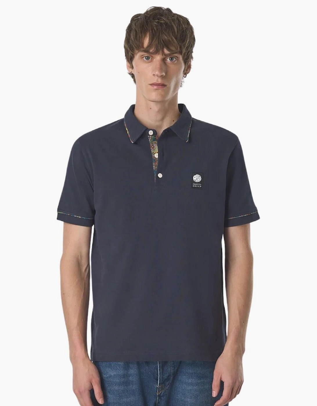Pretty Green Albion Navy Polo