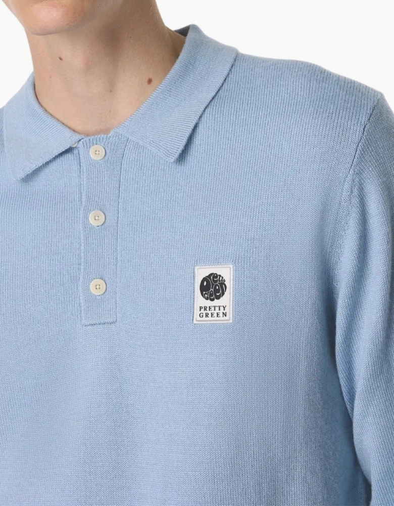 Pretty Green Merino Blend Sky Blue Polo