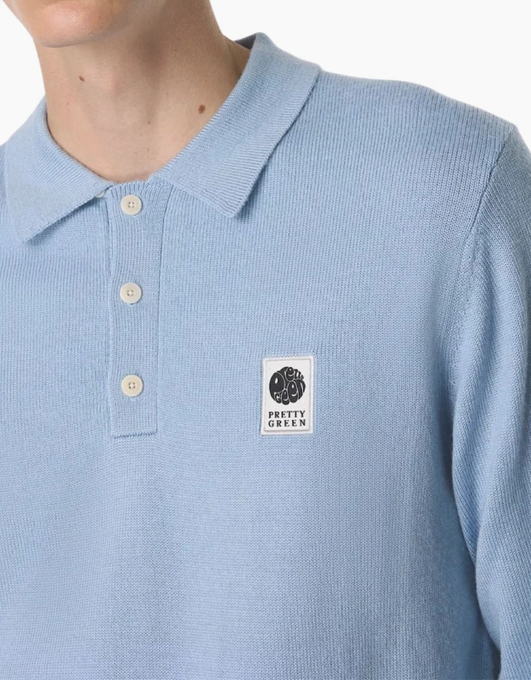 Pretty Green Merino Blend Sky Blue Polo