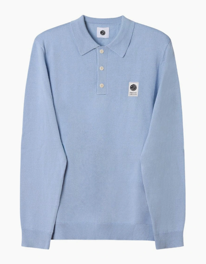Pretty Green Merino Blend Sky Blue Polo