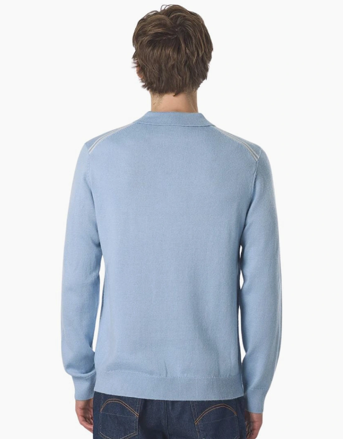 Pretty Green Merino Blend Sky Blue Polo