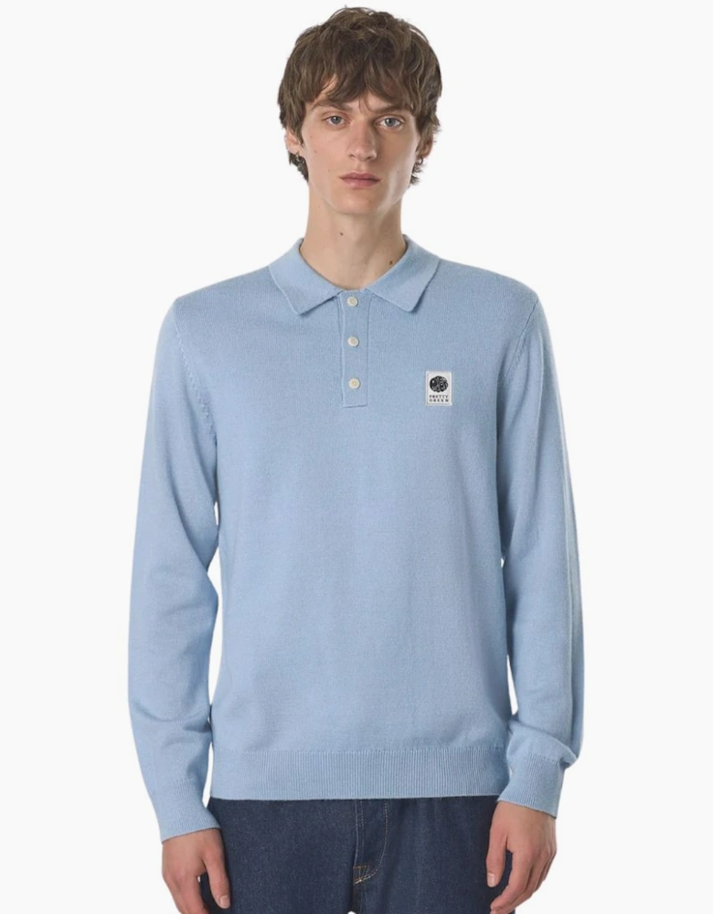Pretty Green Merino Blend Sky Blue Polo