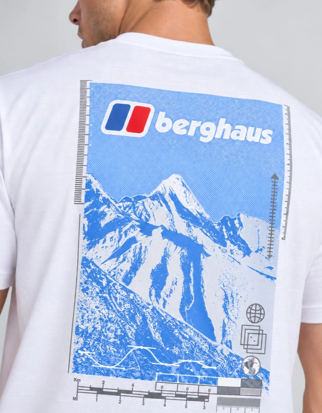 Berghaus Mens Mountain Metrics Graphic T Shirt in White
