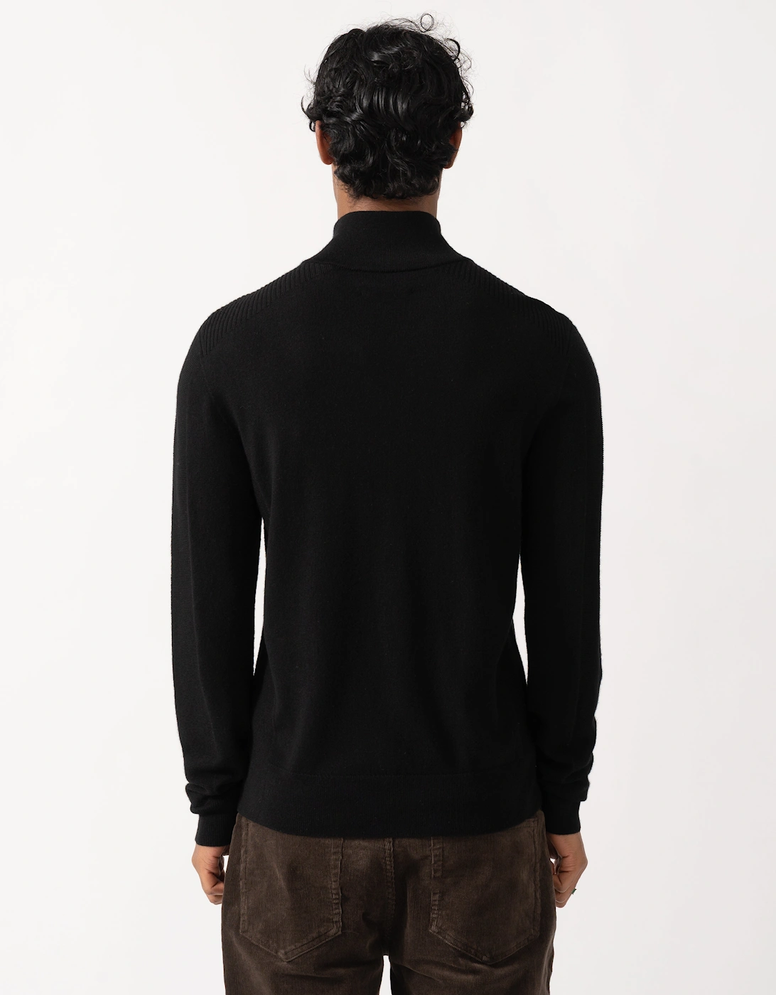 Belstaff Mens Colden Merino Quarter Zip Jumper - Black