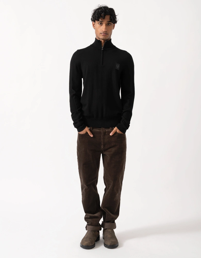 Belstaff Mens Colden Merino Quarter Zip Jumper - Black