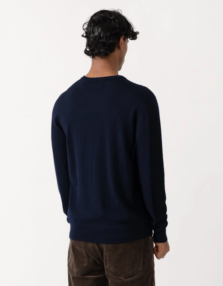 Belstaff Mens Colden Merino Crew Neck Jumper - Dark Ink