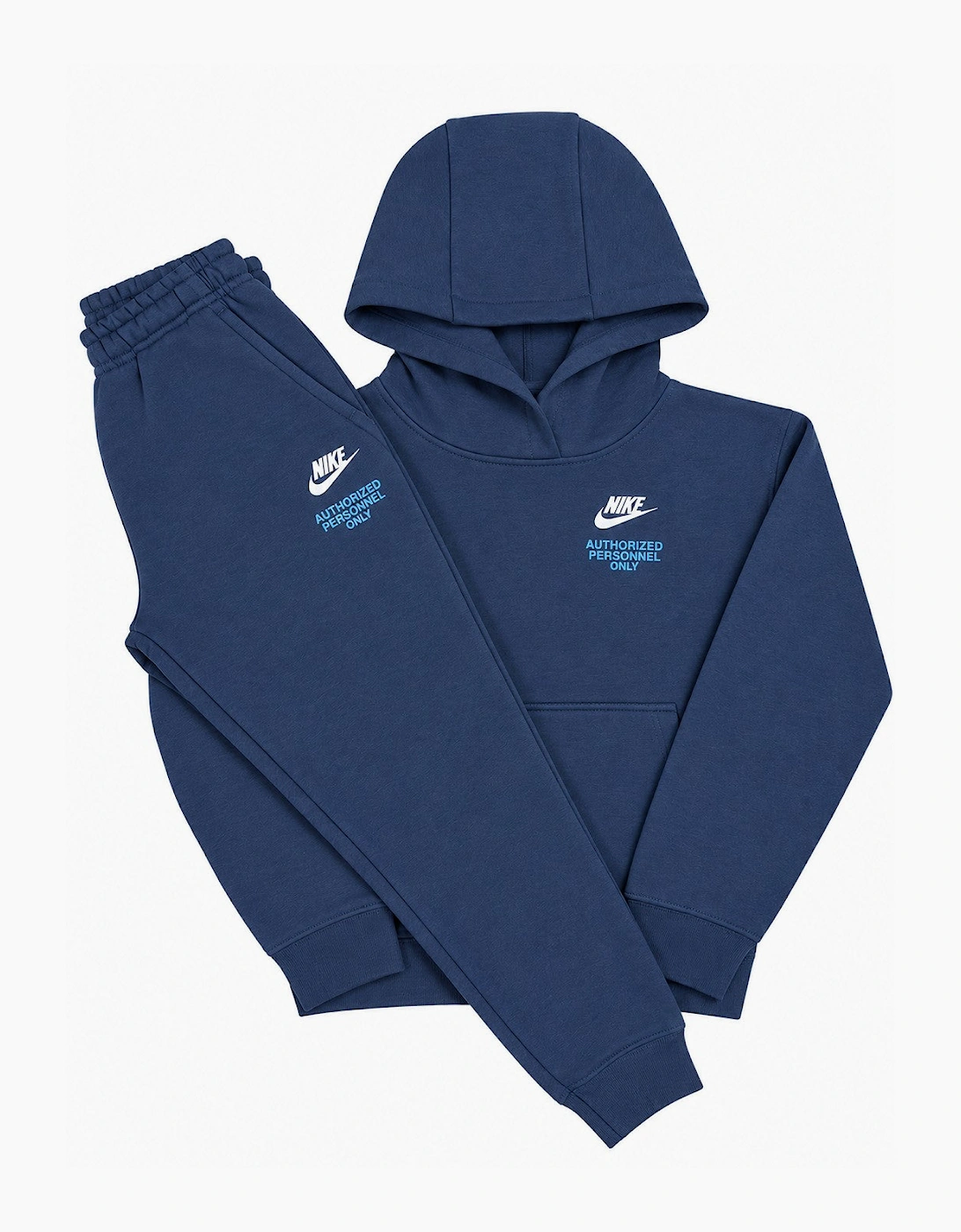 Boy's Nike Hooded Junior Tracksuit 'Authorised Personnel Only' Blue - Navy - Size: UK m 10-12yrs