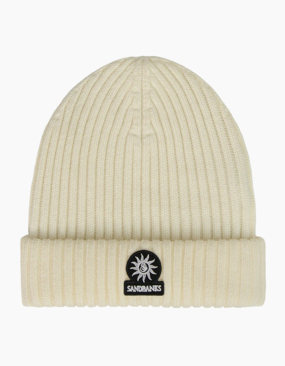 Men's Sandbanks Merino Wool Ribbed Beanie Stone - Tan - Size: ONE size