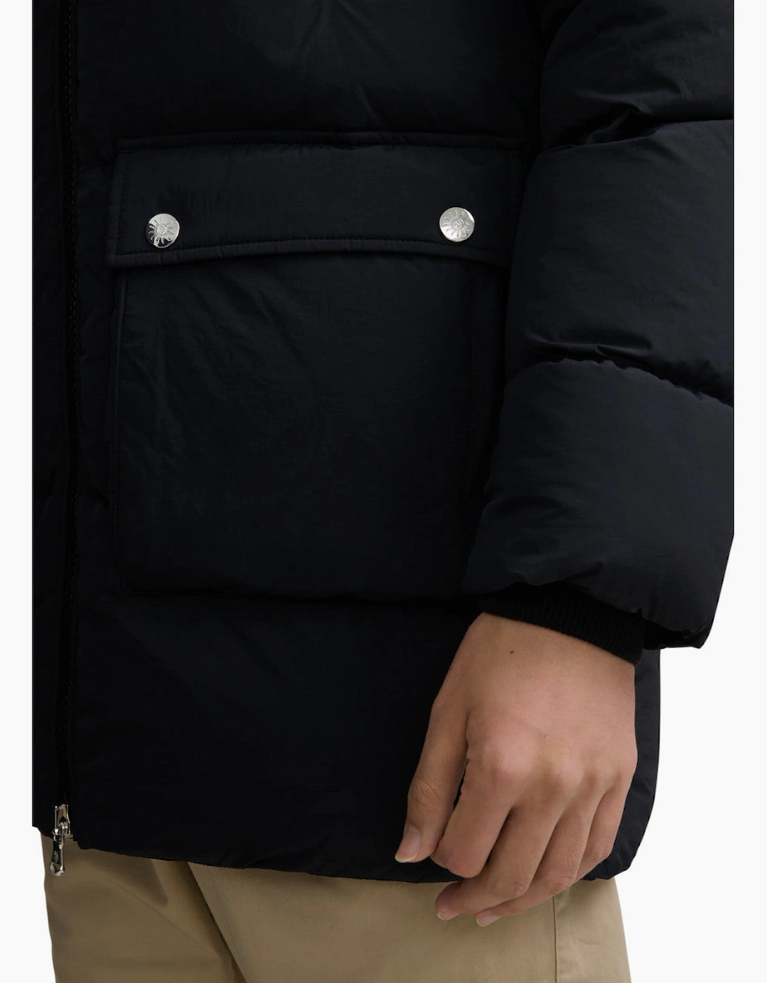 Sandbanks Patch Pocket Mid Puffer Black