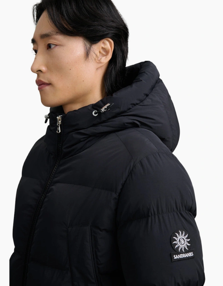 Sandbanks Patch Pocket Mid Puffer Black