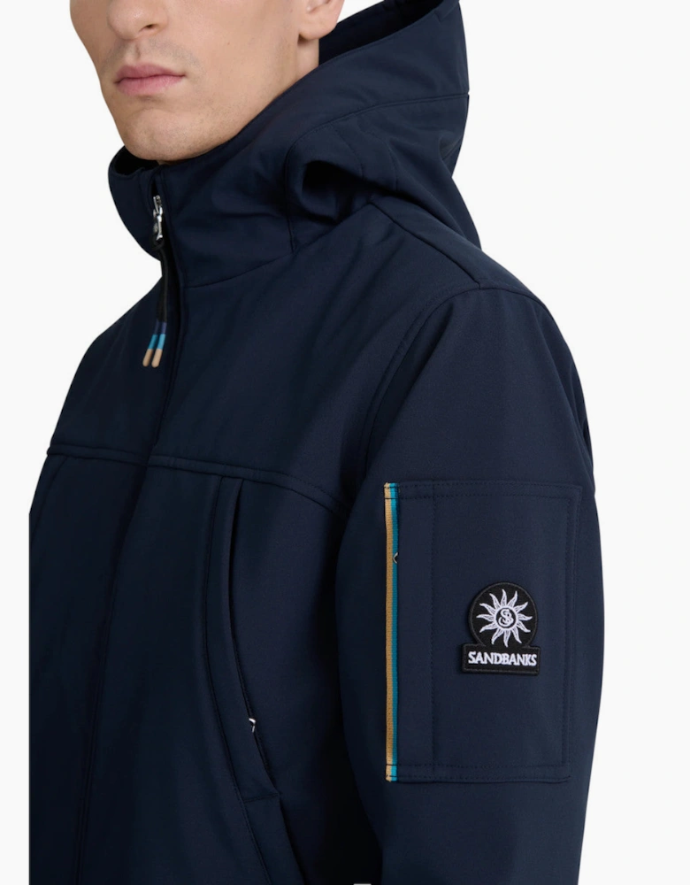 Sandbanks Soft Shell hooded Jacket Navy
