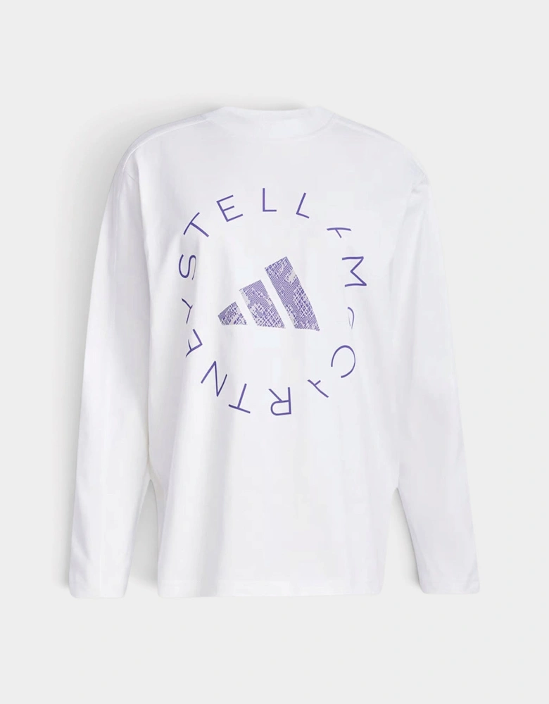 Adidas Oversized Graphic Long Sleeve Tee White