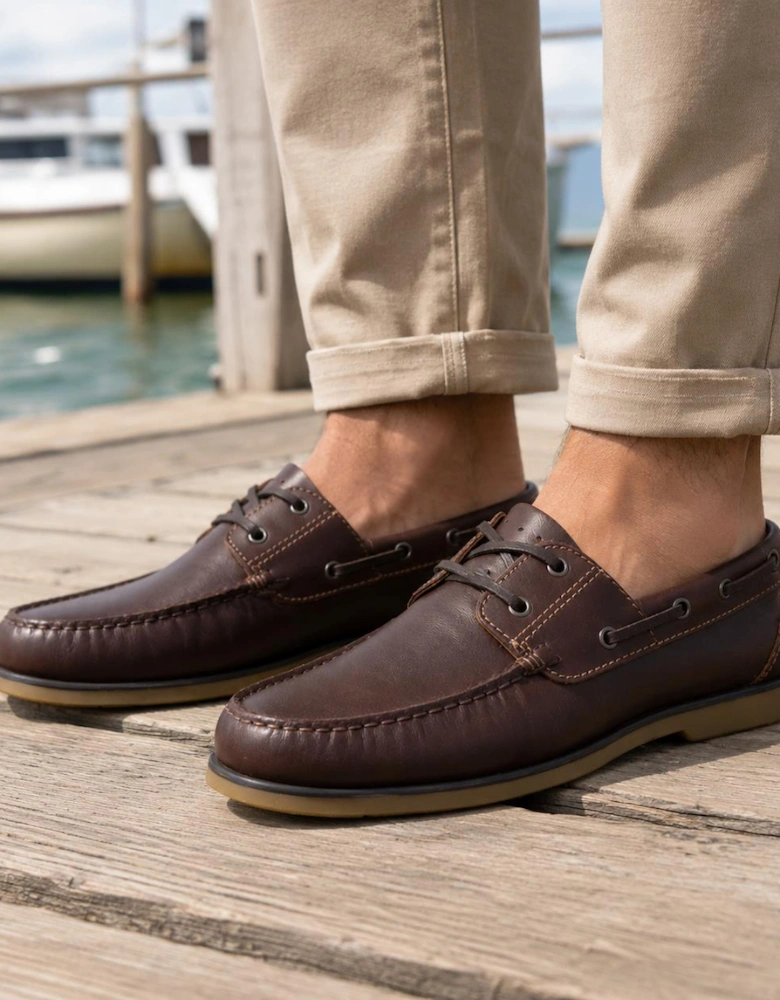 DEK CHARLES Mens Boat & Deck Shoes Brown