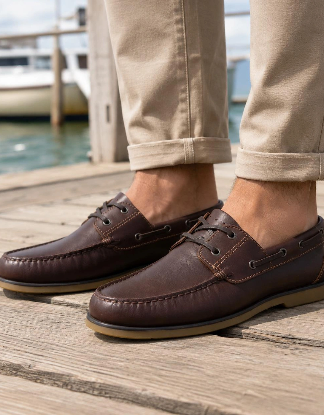 DEK CHARLES Mens Boat & Deck Shoes Brown
