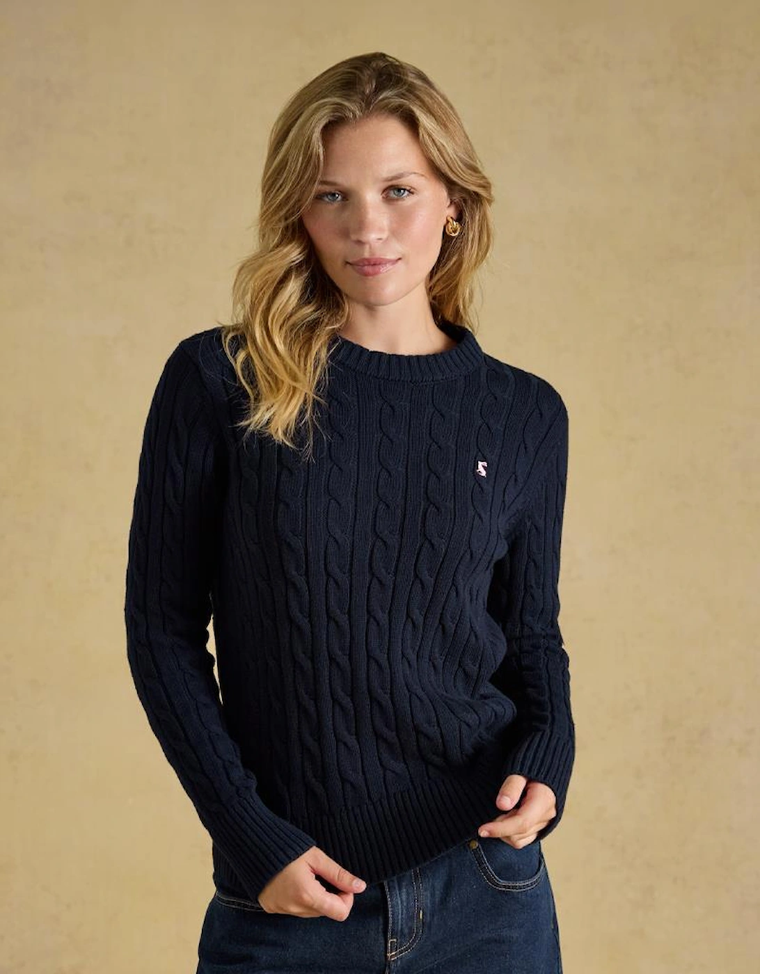 Joules CLASSIC CABLE Womens Sweaters Navy