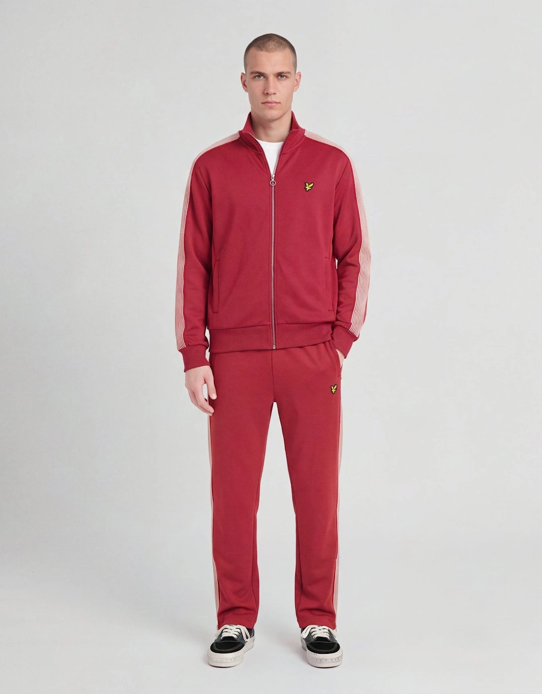 Lyle And Scott Men's Sports Striped Taped Trackpant - Red - Size: 44/Regular