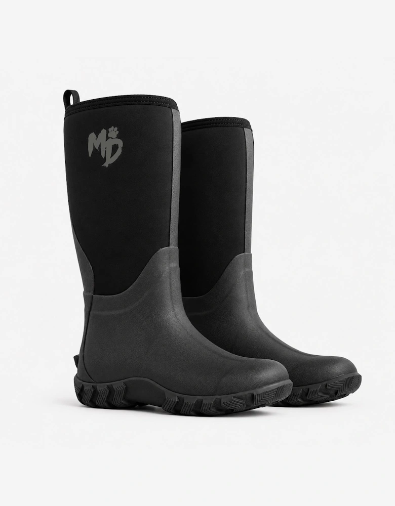 Mud Dogs RUTLAND TALL Unisex Neoprene Wellies Black