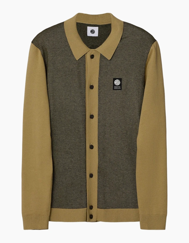 Pretty Green Roxy Long Sleeve Knit Shirt CAMEL