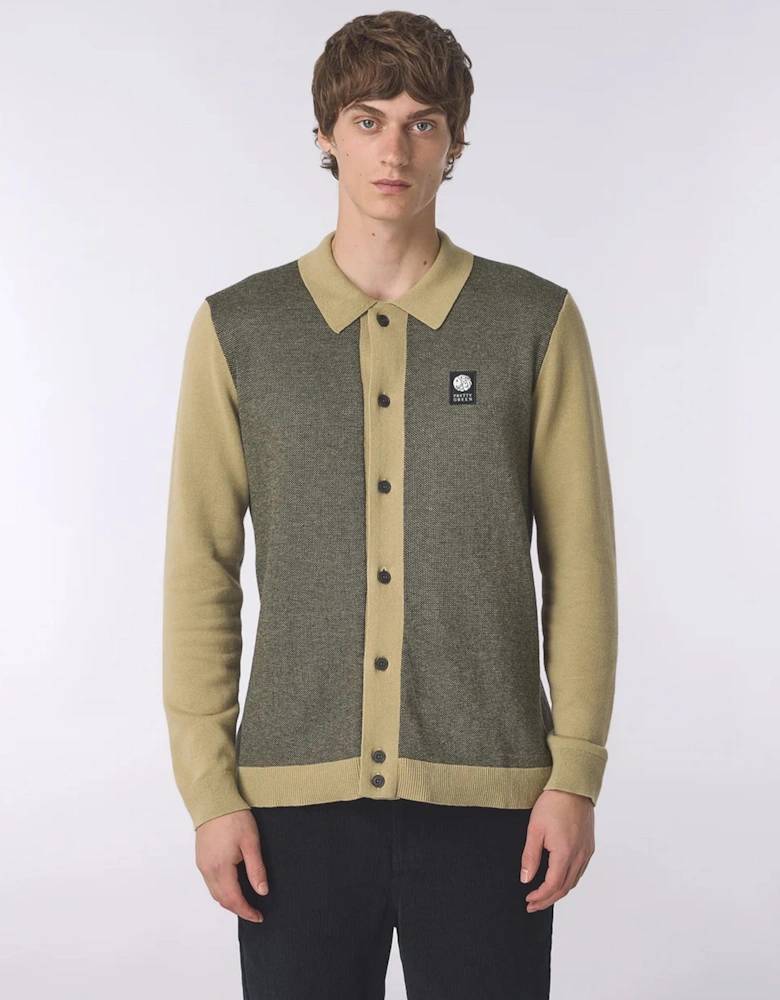 Pretty Green Roxy Long Sleeve Knit Shirt CAMEL