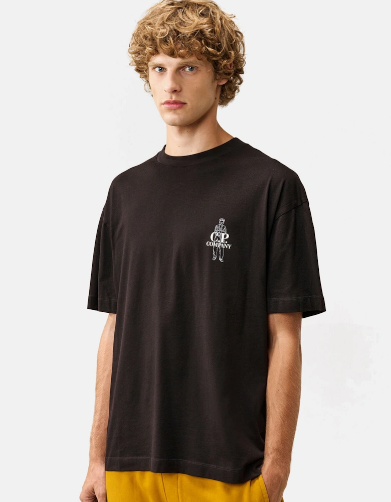 30/1 Sailor Logo T-Shirt Black