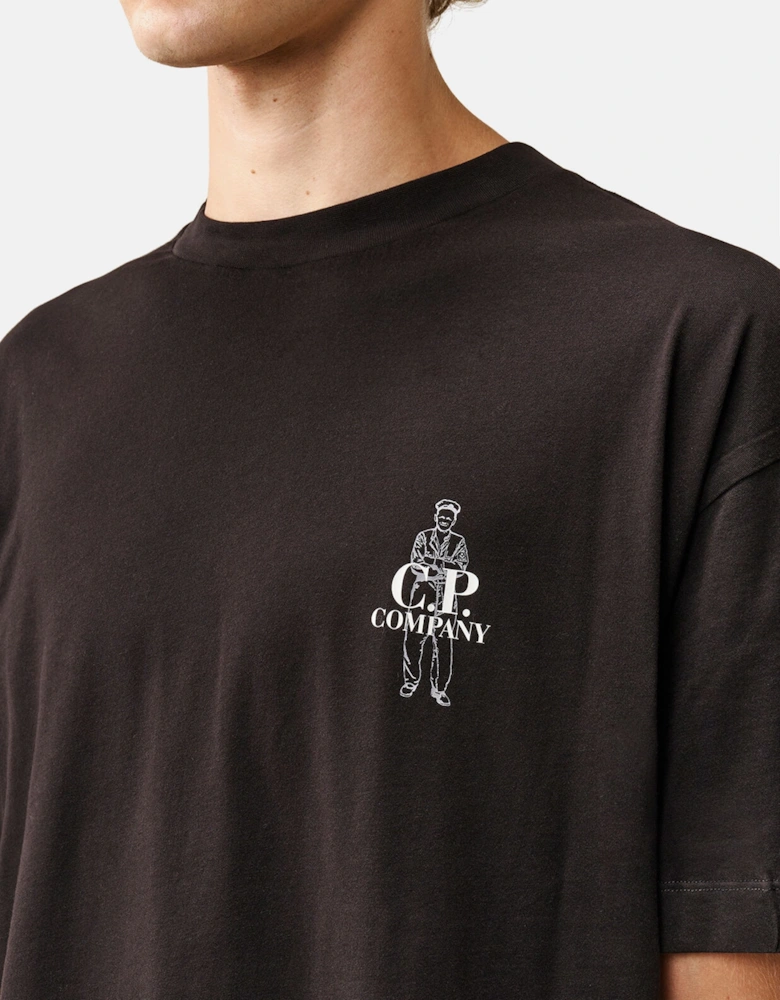 30/1 Sailor Logo T-Shirt Black