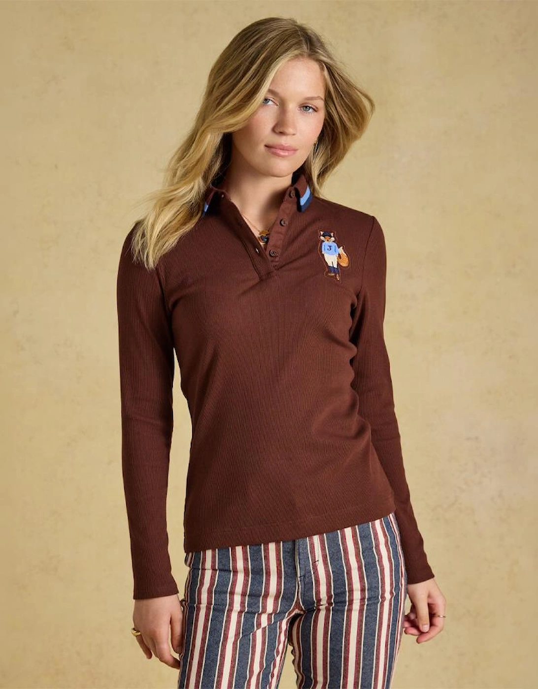 Joules FAIRFIELD JONTY Womens Polos Chocolate Brown
