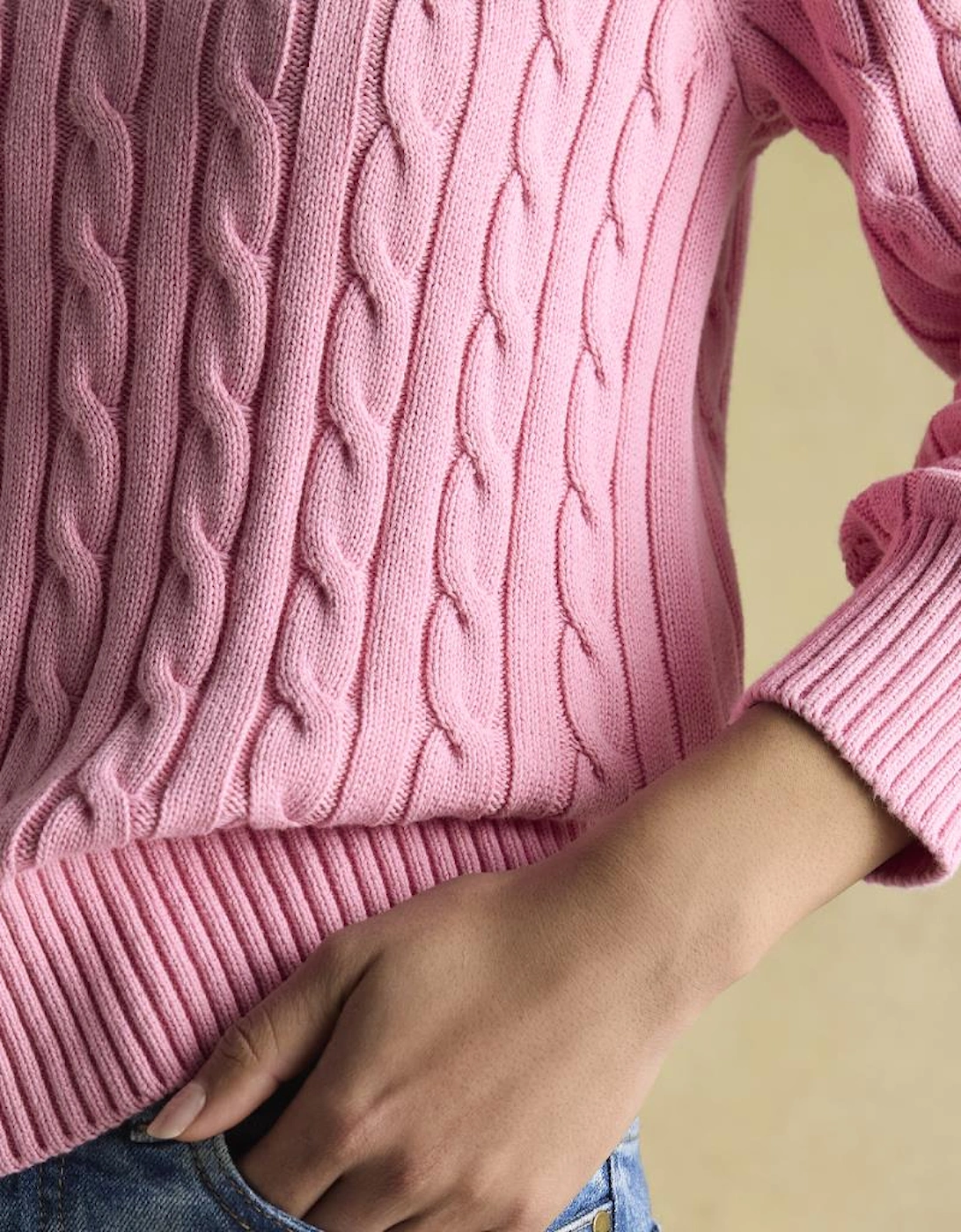 Joules CLASSIC CABLE Womens Sweaters Pink
