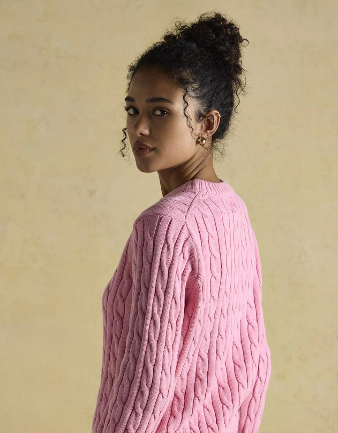 Joules CLASSIC CABLE Womens Sweaters Pink
