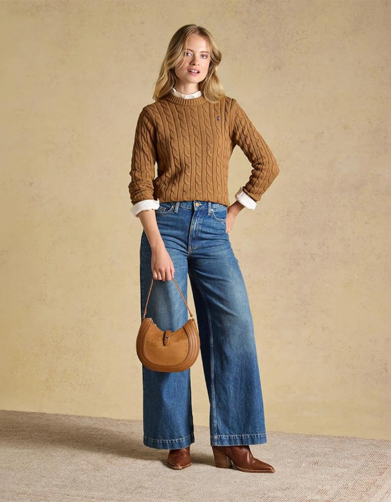 Joules CLASSIC CABLE Womens Jumpers Camel